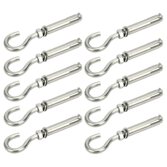 Hook Bolts, Expansion Hooks 304 Stainless Steel M6 for Rain Sheld for Antitheft Door for Guard Rail for Air Conditioner Frame Fixing
