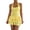 Yellow, variant on Staron Summer Dresses for Women Halter Square Neck Sleeveless Bodycon Mini Dress Corset Waist Tiered Ruffle Party Cocktail Club Night Out, Black M