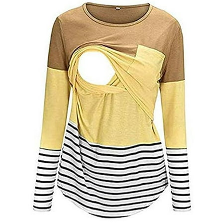 

Hopiumy Womens Pregnant Maternity Nursing Tops Mom Breastfeeding T-Shirt