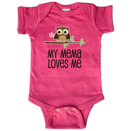 

Inktastic Mema Loves Me Girl Owl Gift Baby Girl Bodysuit