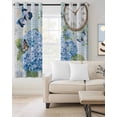 thumbnail image 2 of Blue Vintage Hydrangea Blackout Curtains 45 Inches Long for Bedroom, Spring Rustic Clock Butterfly Thermal Insulated Room Darkening Black Out Window Curtain Panels Grommet Drapes for Living Room, 2 of 8