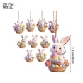 thumbnail image 3 of TONGYIJIA Easter Egg Hanging Ornaments, 10Pcs Cute Bunny Flat Wood Pendant, 2D Car Rearview Mirror Backpack Charm Decoration for Spring Easter Party Supply, 3 of 6