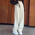 thumbnail image 5 of TIREOW Girls Sweatpants Elastic High Waist Straight Wide Leg Sweat Pants Soft Daily Wear Casual Baggy Streetwear Pants, 5 of 5