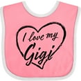 thumbnail image 3 of Inktastic I Love My Gigi in Black Chalk Heart Boys or Girls Baby Bib, 3 of 4