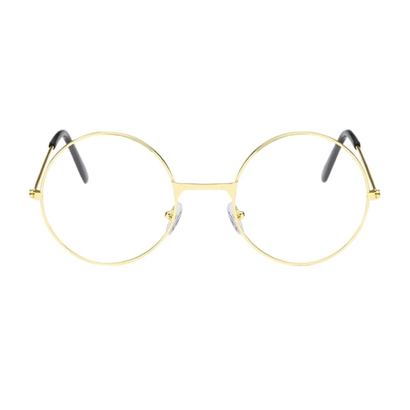 Sunglasses Fashion Adults Metal Frame Glasses With Unisex Classic Metal Frame Mirror Rounded Glasses UV Protection Womens Sunglasses Gold