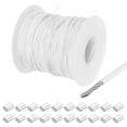 thumbnail image 1 of 262Ft Wire Rope 304 Stainless Steel Cable 1/32" Vinyl Coated with 20pcs Aluminum Sleeves White, 1 of 7