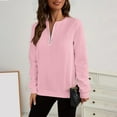 thumbnail image 4 of Futezty Women's Casual 1/4 Zip Sweatshirt Long Sleeve Zipper Solid Color Textured Pullover Fall Loose Shirts Tops, 4 of 9