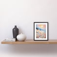 thumbnail image 2 of Santorini Whitewashed Buildings Pastel Colour Oil Painting Orange Pink Blue Sunrise Fira Coastal City Artwork Framed Wall Art Print 9X7 Inch, 2 of 5