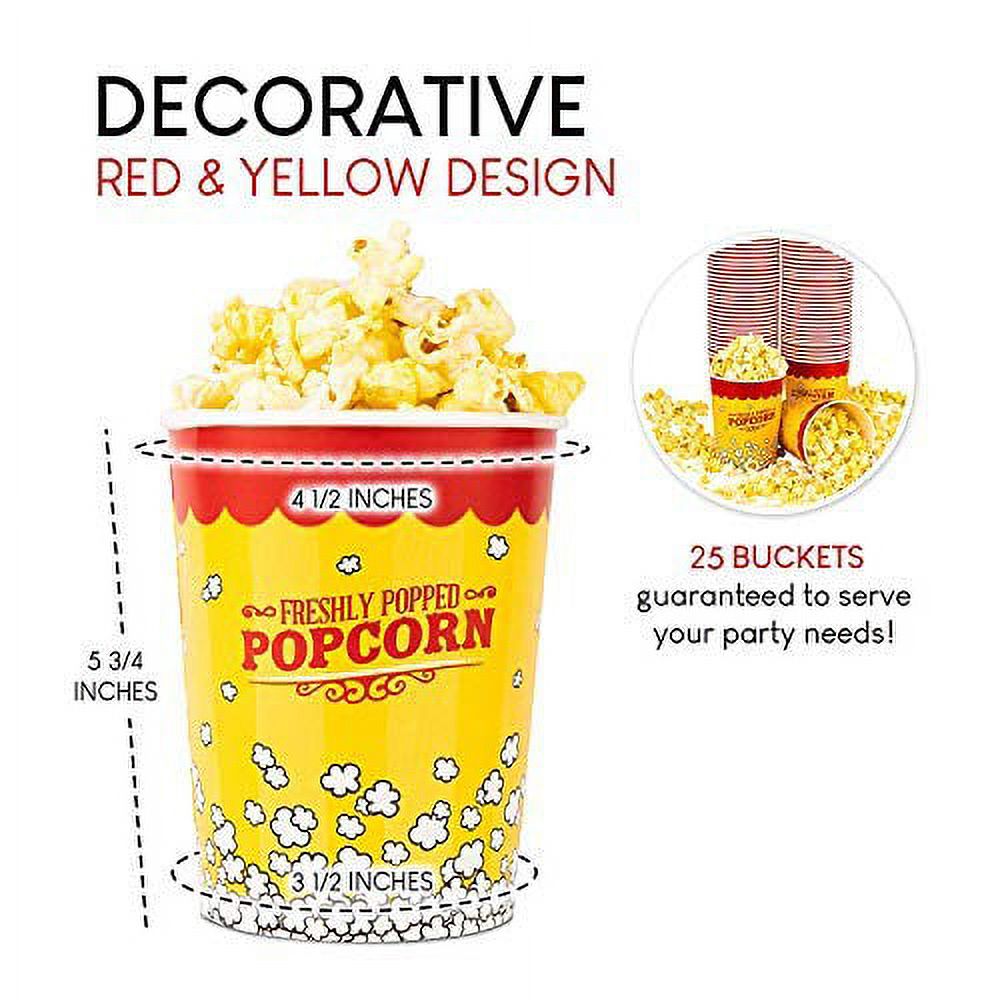 Large 32oz Paper Popcorn Buckets (25 Count) Disposable Vintage Container by Stock Your Home - image 7 of 7