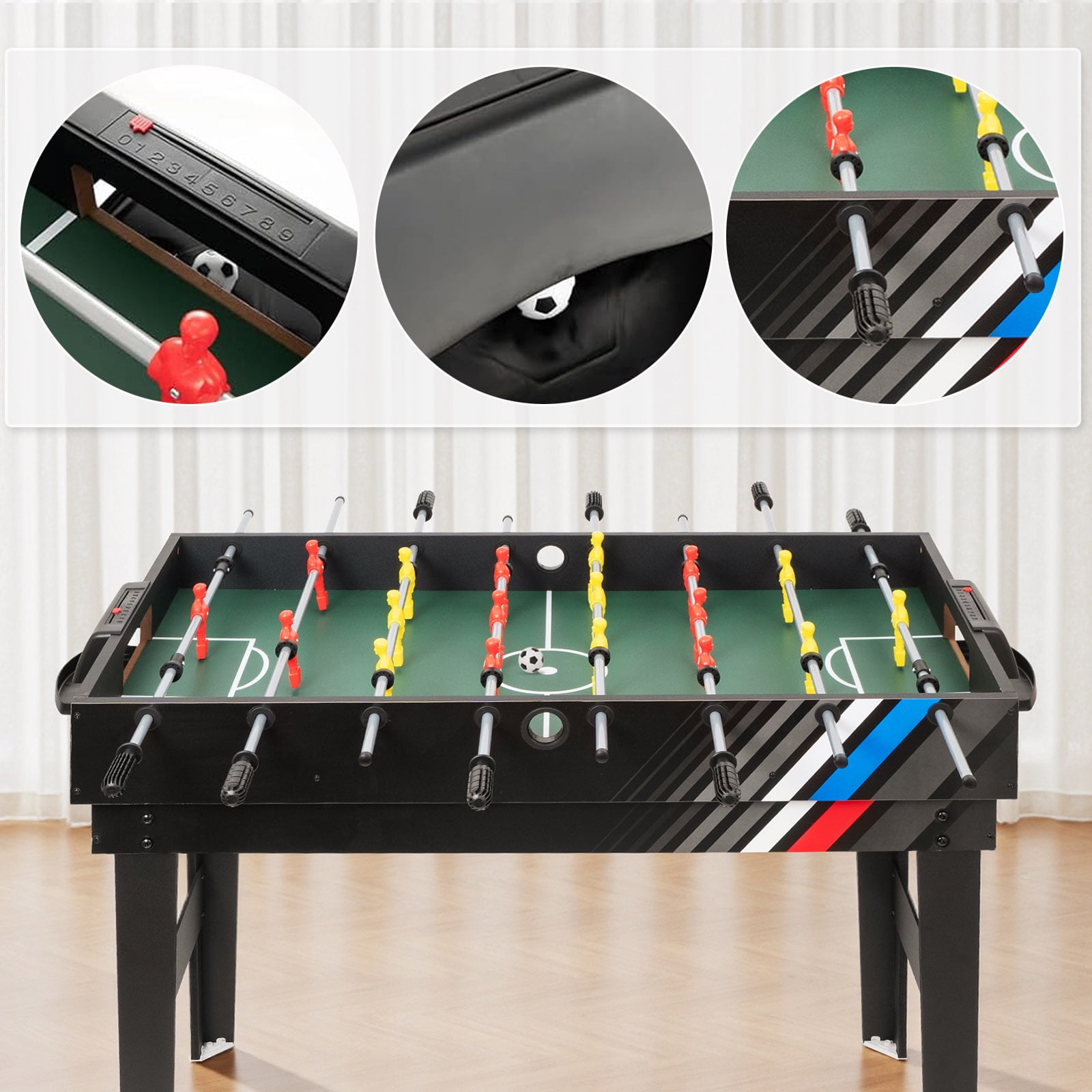 4 in 1 Multi Game Table, 49" Combo Game Table with Foosball, Pool Billiards, Air Hockey & Ping Pong with Accessories for Kids Adults, Game Table Set for Game Room, Indoor, Outdoor, Friends & Family
