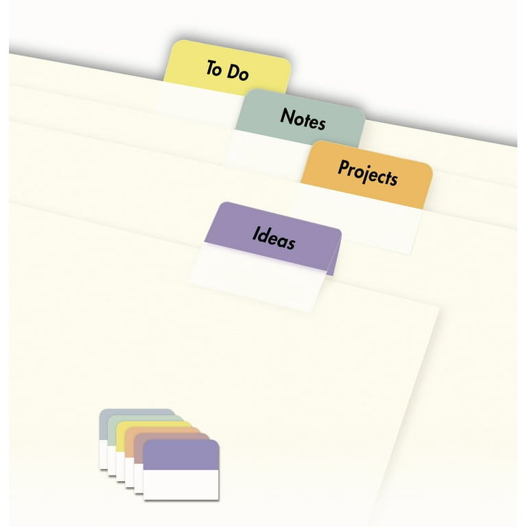 Printable Plastic Tabs with Repositionable Adhesive, 1/5-Cut, Assorted Colors, 1.25 Printable Plastic Tabs with Repositionable Adhesive, 1/5-Cut, Assorted Colors, 1.25