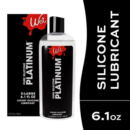 Wet Platinum Silicone-Based Lube, Ultra Long Lasting Premium Personal Lubricant, 6.1 fl oz