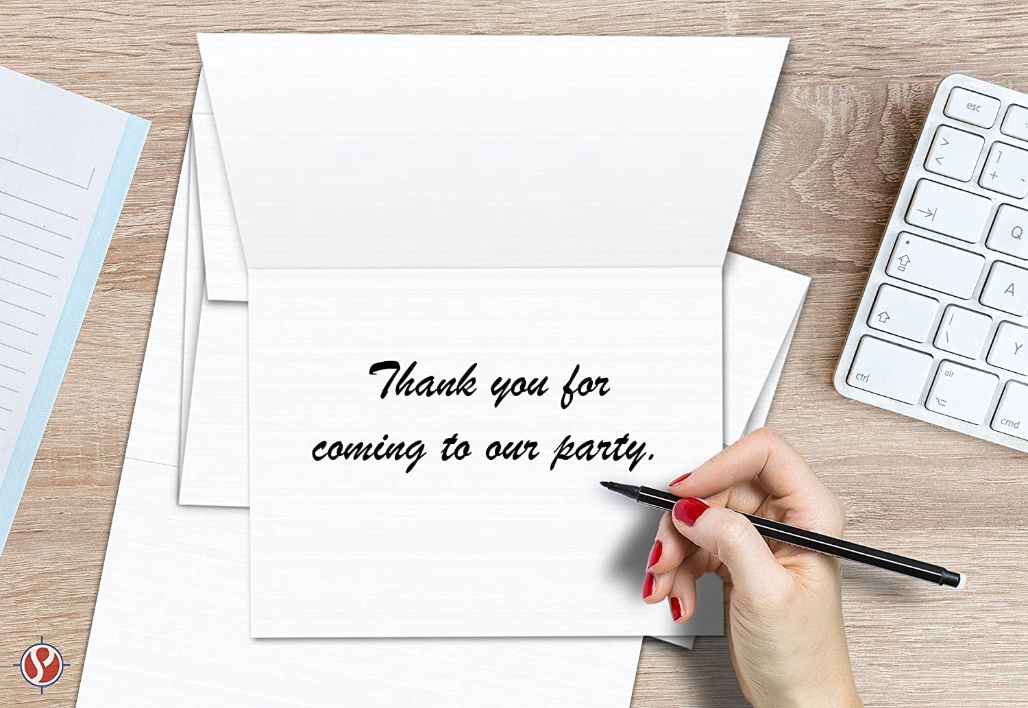 Thank You Card - 5 x 7" Inches Half-Fold Greeting Cards with Envelopes - Elegant Design Linen textured Card - Blank on the Inside - For Weddings, Baby Shower, Graduation and All Occasion | 5" x 7"