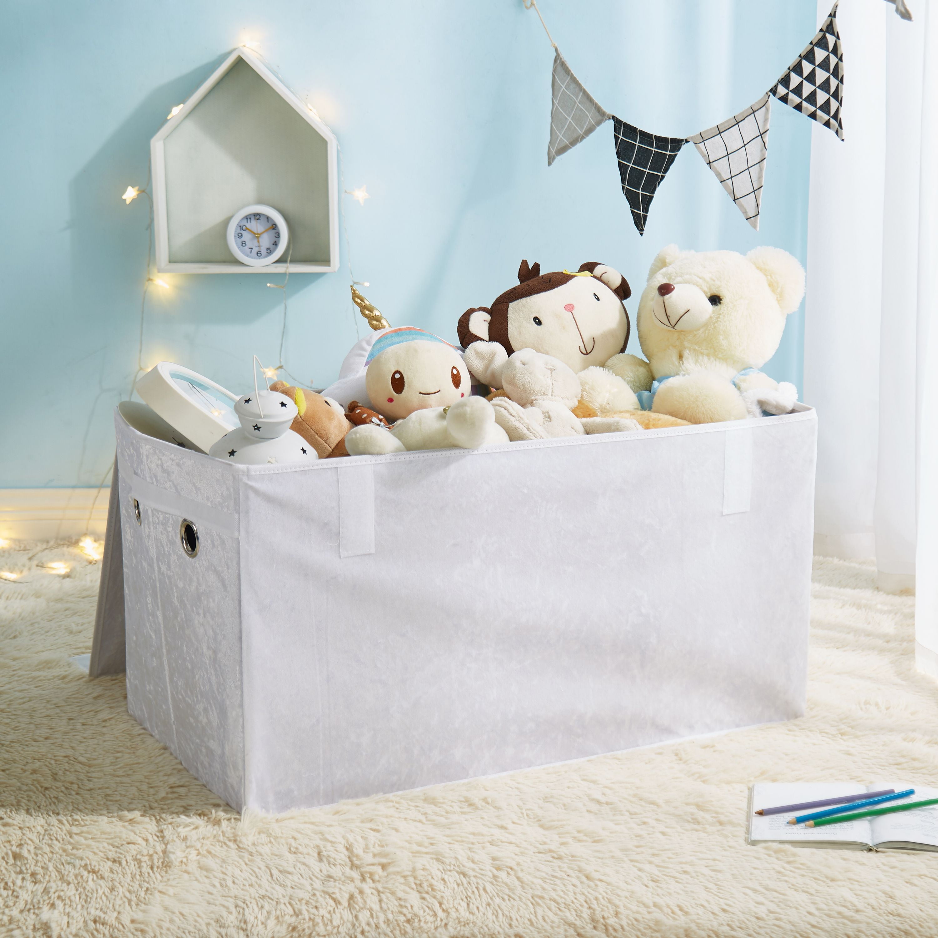 crushed velvet toy box