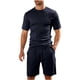 thumbnail image 2 of Ceisia Men's Slim Fit Diamond Jacquard 2-Piece Set Crew Neck Short Sleeve T-Shirt with Elastic Waist Drawstring Shorts Gifts, 2 of 7