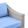 thumbnail image 6 of Modway Conway Outdoor Patio Wicker Rattan Right-Arm Chair in Light Gray Light Blue, 6 of 8