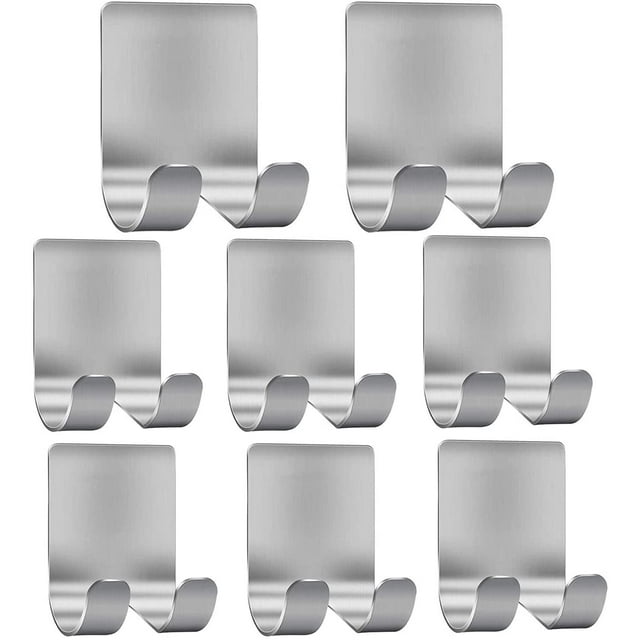 8 Pcs Support Crochet de Rasoir Support Auto-Adhésif en Acier Inoxydable Robuste Crochet de Rangement Utilitaire, Crochet de Douche pour Rasoir, Organisateur de Salle de Bain Cuisine pour Prise Peignoir Peignoir Manteau