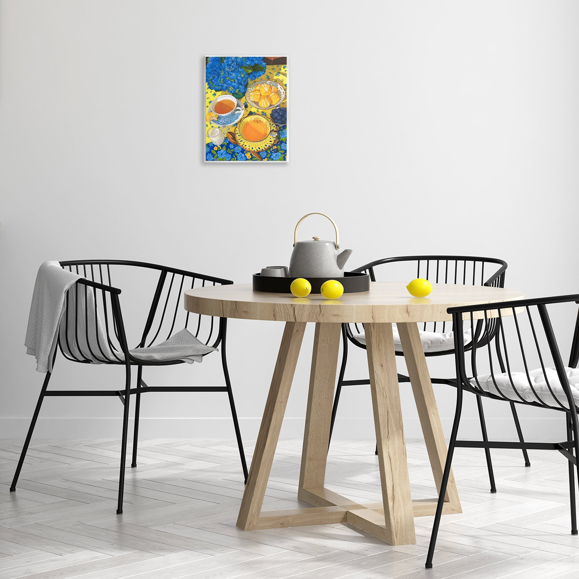 Stupell Industries Blue & Yellow Tea Party Food & Beverage Painting Unframed Art Print Wall Art, 11 x 14