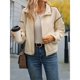 thumbnail image 4 of Chaqueta Corta con Cuello Alto y Cremallera para Mujer, Abrigo Grueso y Cálido de Otoño, A . Albaricoque L, 4 of 10