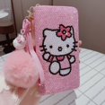 thumbnail image 2 of Sanrio-cartera de Hello Kitty para niñas, Cartera de dibujos animados Kt Cat Bling Diamond, personalidad, monedero, bolso de mano de Pu brillante encantador, regalos para mujeres, 2 of 4