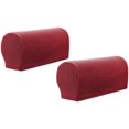 thumbnail image 1 of 2pcs Armrest Covers Soft Polyester Spandex Stretch Fabric Waterproof Arm Caps Anti-Slip Furniture Protector Slipcovers for Chair, Sofa, Couch - Wine Red, 1 of 4