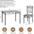 thumbnail image 2 of Rectangular Dining Room Table Set with 4 Chairs, Space-Saving Kitchen Table Set for Small Space, Retro Grey, 2 of 18
