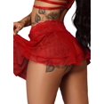 thumbnail image 2 of DYMADE Womens See Through Lace G-String Panties Ruffle Mini Skirt Underwear Set, 2 of 5