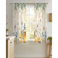 thumbnail image 4 of Daisy Spring Floral Sheer Curtains 54 Inch Length 2 Panels Set for Living Room/Bedroom, Farmhouse Botanical Green Leaves Vintage Art Kitchen Curtains Grommet Curtains Window Treatments 42"x54"x2, 4 of 7