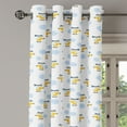 thumbnail image 3 of Ambesonne Cartoon Grommet Curtain, Aircraft in Clouds, 50" x 63", Yellow Blue, 3 of 6