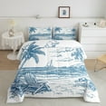 thumbnail image 2 of Erosebridal Palm Tree Bedding Sets Full with Comforter,Ocean Beach Duvet Insert,Botanical Decoration,Reversible,3pcs, 2 of 8