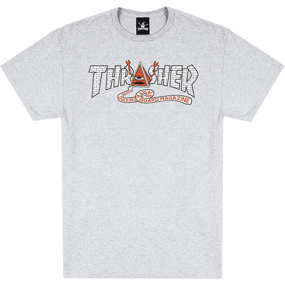 Thrasher Toy Machine Pyramid Short Sleeve Ash Grey - Size S