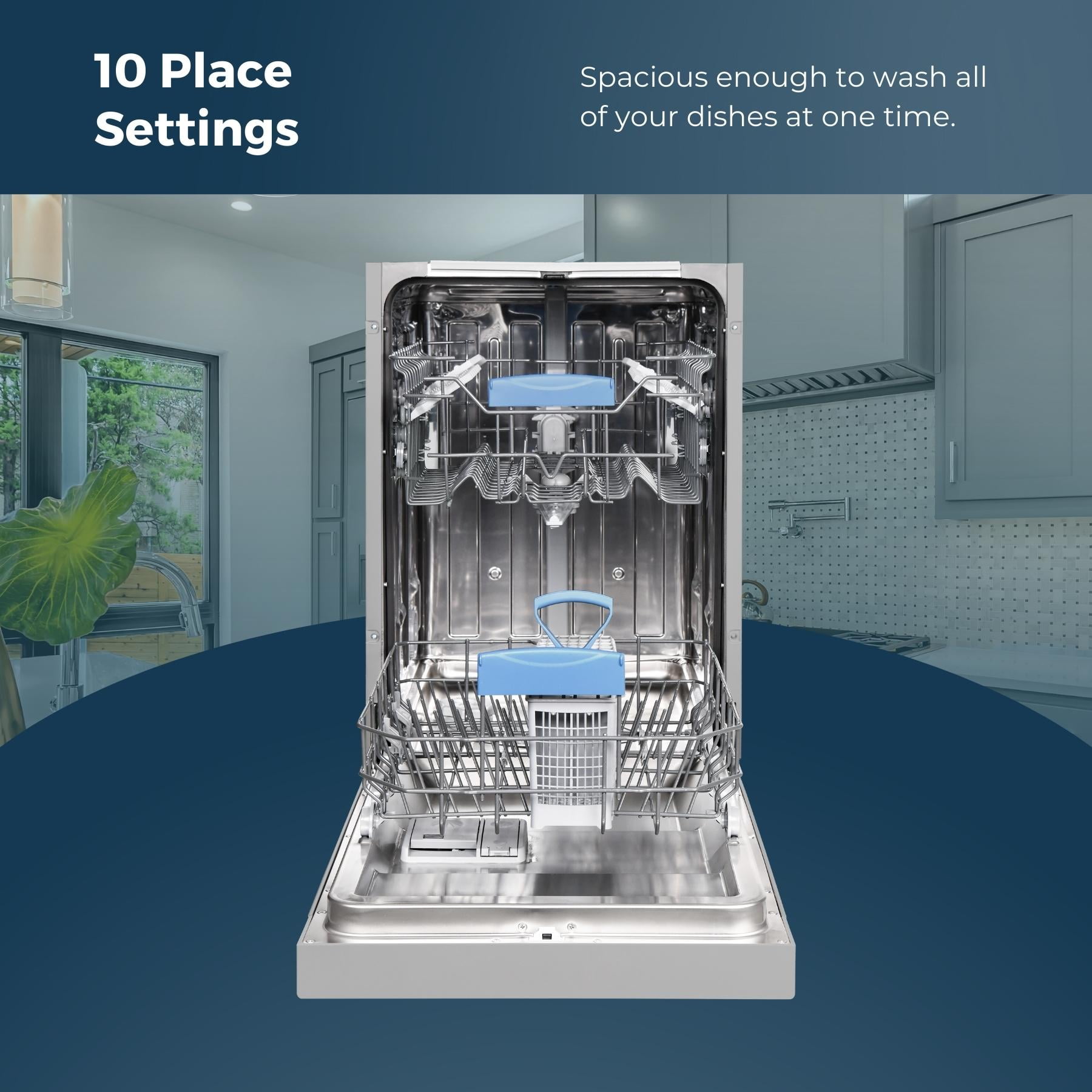 Equator 18 in Dishwasher 10 place+Wine Rack 3.4g QUIET 51 dB 110V E-Star ADA