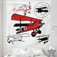 thumbnail image 1 of Vintage Airplane Tapestry, Illustration of Various Biplanes Nostalgic Antique Silhouettes Print, Fabric Wall Hanging Decor for Bedroom Living Room Dorm, 5 Sizes, Red White Black, by Ambesonne, 1 of 1