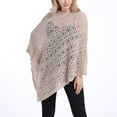thumbnail image 6 of Up to 65% off Pitauce Cover Up for Women Solid Color Hollow Out V Neck Crochet Poncho Knitting Cape Asymmetric Hem Shawl Versatile Wrap Tops, 6 of 7