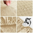 thumbnail image 3 of Wood Arm Chair Cover Elastic Chair Cover Soft Fabric Accessory stylish decor Beige, 3 of 9