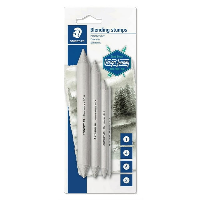 Staedtler Blending Stump Set, for Pastels, Graphite, Charcoal, pack of 4 Assorted Sizes