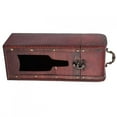 thumbnail image 2 of HURRISE Wine Box, Red Wine Box,Vintage Single Red Wine Storage Box Portable Wooden Wine Package Gift Box W/ Handle, 2 of 10