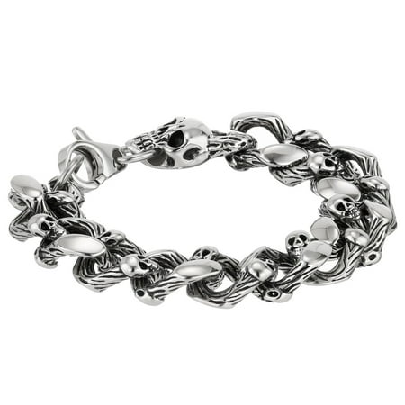 Metro Jewelry Stainless Steel Thick Skull Bracelet