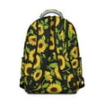 thumbnail image 3 of Black Sunflower Backpack for School,Cute School Bag,Schoolbag with Adjustable Shoulder Straps & Padded Back,15.3"x11"x7.1".﻿, 3 of 6