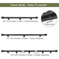 thumbnail image 3 of 1 1/8 Inch Diameter Curtain Rods 36 to 72 Inches(3-6ft), Telescoping Heavy Duty Large Drapery Rod with Adjustable Aluminum Alloy Bracket, Solid End Caps for Windows Patio Decoration, Matte Black, 3 of 13