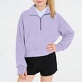 thumbnail image 2 of AherBiu Teen Girls Clothes Sweatshirt Half Zip up Collared Long Sleeve Tops Casual Loose Pullover with Pocket, 2 of 8