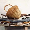 thumbnail image 3 of Dserhfy Rattan Woven Basket Bohemian Acorn-Shaped Portable Storage Bag Picnic Basket Sundries Organizer for Photography Prop, 3 of 8