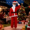 thumbnail image 2 of Boys Kids Santa Suit, Red Jacket and Pants with Hat and Beard, Christmas Outfit, 2 of 8