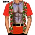 thumbnail image 3 of Camiseta navideña para hombre, camiseta roja con cuello redondo de Papá Noel para hombre, ropa de calle de gran tamaño a la moda, Tops de manga corta, ropa Harajuku para hombre, 3 of 4