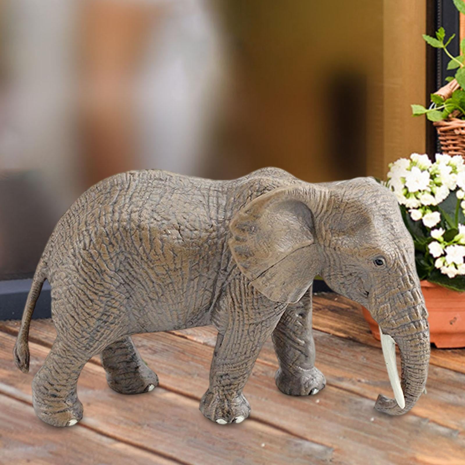 Elephant Model Animal Toy Desktop Ornament Hand Painted PVC Educational Gift for Boys Girls Living Room Office