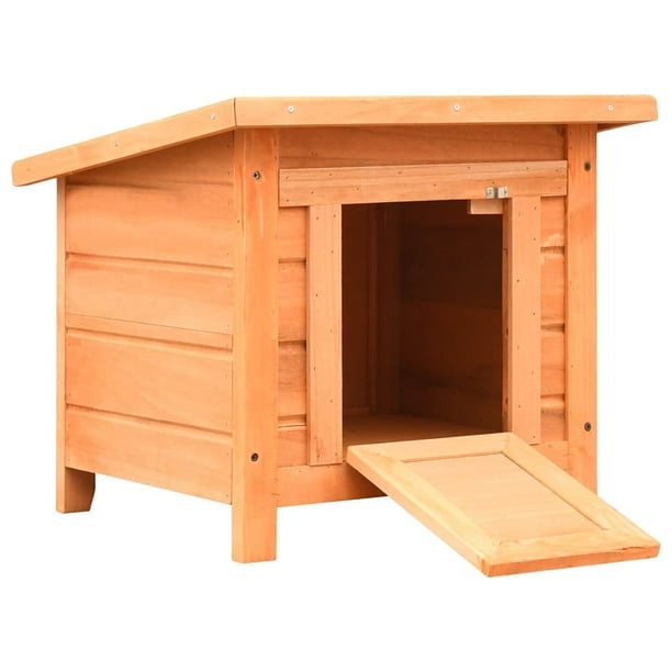 Casa para gatos VidaXL para exteriores, madera maciza marrón/verde, resistente a la intemperie