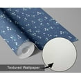 thumbnail image 5 of S4Sassy Peel and Stick Wall Covering, Petite Midnight Floral Wallpaper Removable Wallwrap - Blue Textured Instant Wall Mural for Bedroom, Bathroom, Laundry Room, Closet Interior (25"x240" inch), 5 of 8