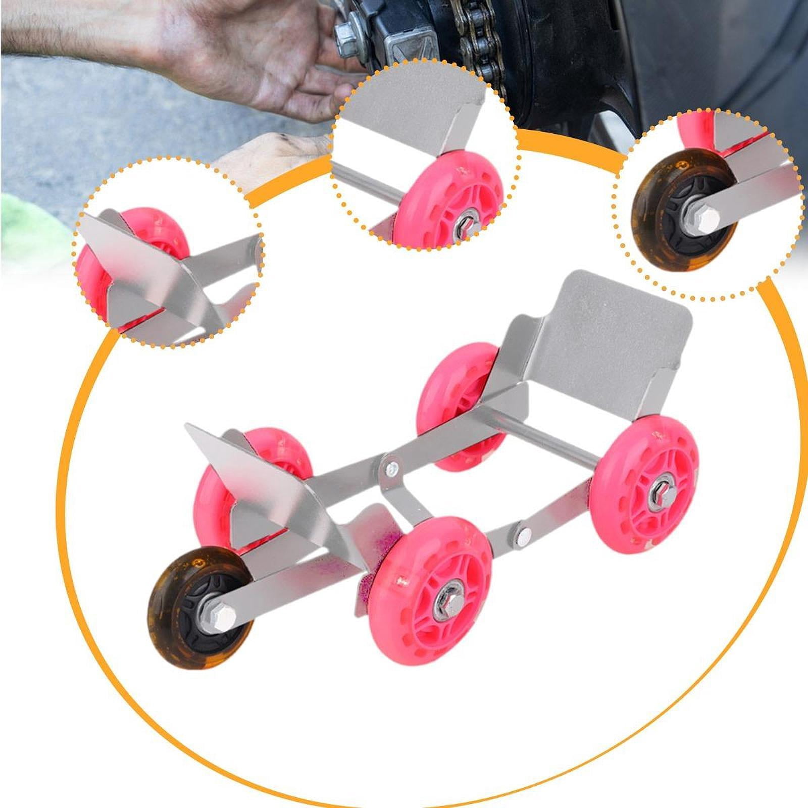 Wzmzjy Generic Motorcycle Wheel Dolly Roller Tire Dolly Cart Roadside Assistance Garage Silver