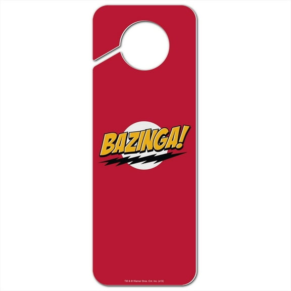 The Big Bang Theory Sheldon Bazinga Plastic Door Knob Hanger Sign