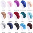thumbnail image 3 of Nuevo Gorro de dormir de ala ancha liso de satén para mujer, gorro Unisex con banda elástica para la cabeza, gorro para el cuidado del cabello, gorro de noche, gorro de noche, 3 of 5